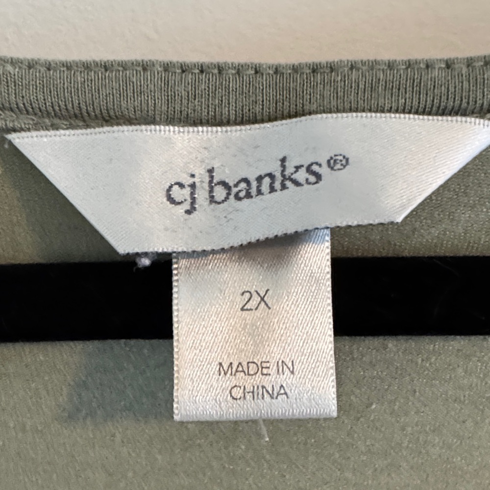 CJ Banks Sage Green Tank Top - Picture 2 of 6
